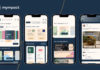 4 App-Bildschirme von Smartphones