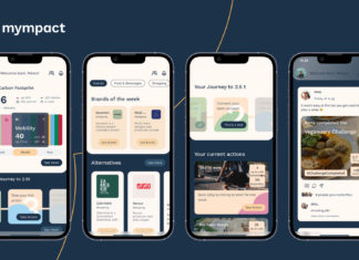 Mympact: App für nachhaltigeren Konsum startet in Deutschland und Österreich 4 App-Bildschirme von Smartphones