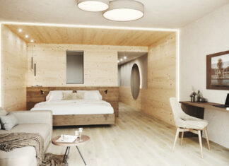 Neue Highlights im Tratterhof elegant eingerichtetes Hoteltimmer des Tratterhof Mountain Sky Hotel in Meransen