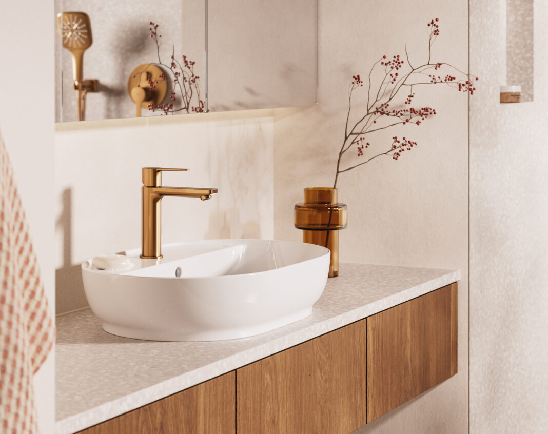 GROHE-Lineare_Waschtischarmatur_S_Warm-Sunset-gebürstet
